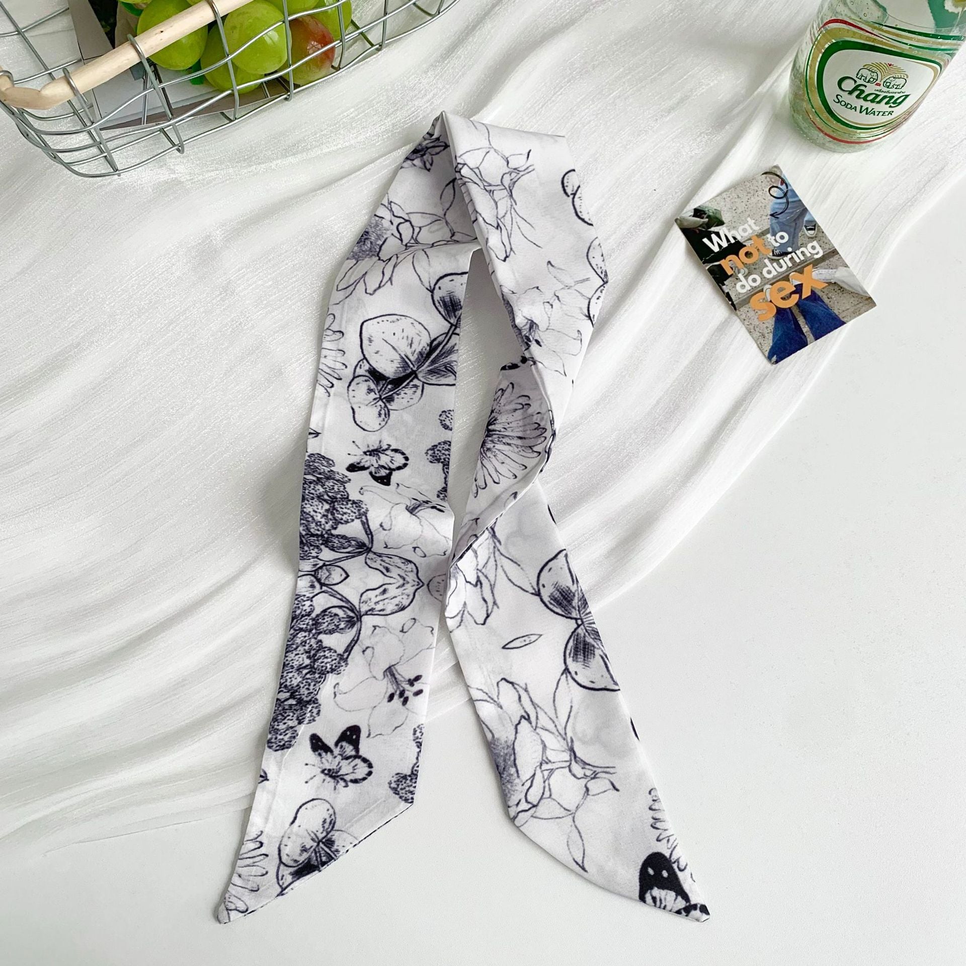New Style Flowers Polyester Scarf, Lightweight Silk Scarf Perfect For Spring