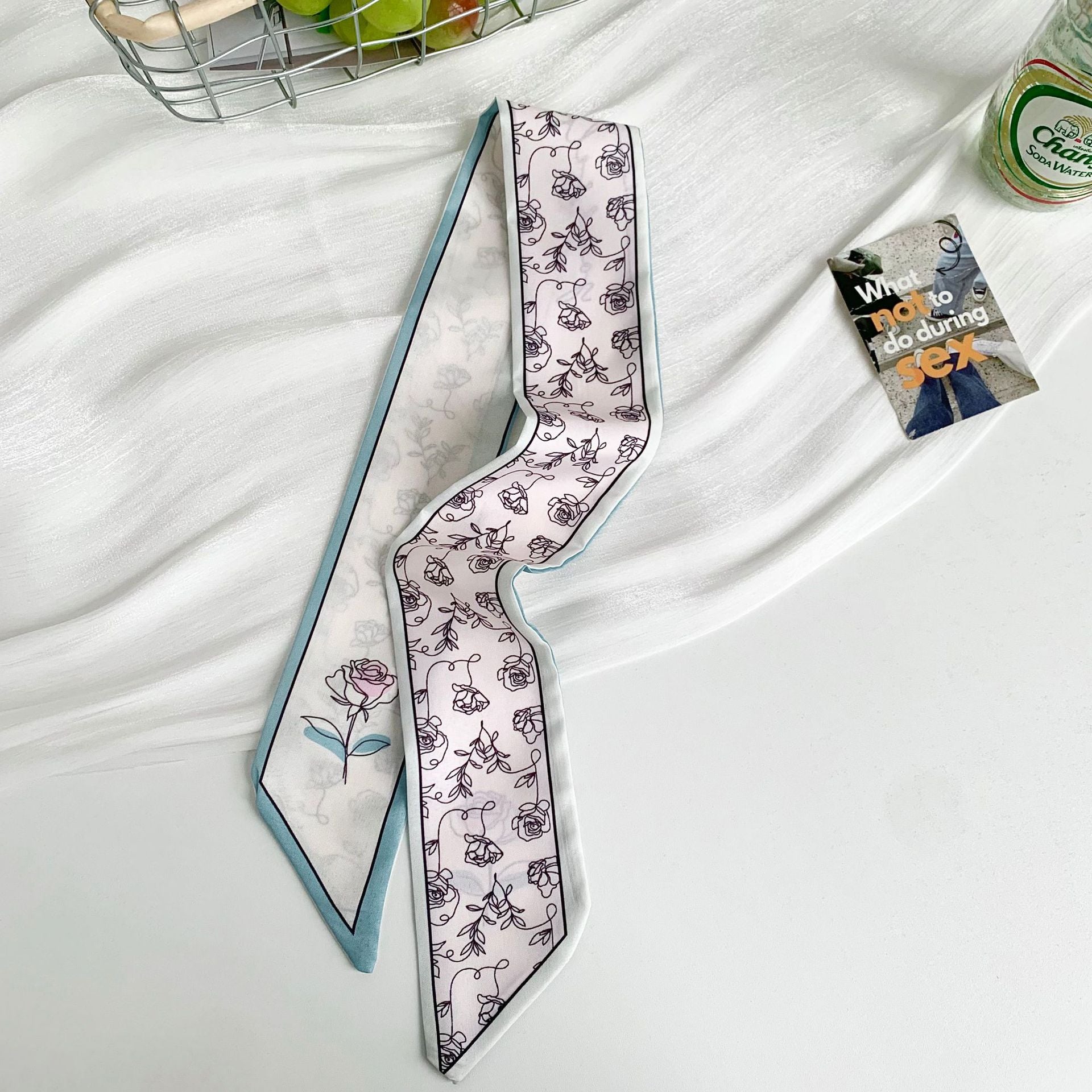 New Style Flowers Polyester Scarf, Lightweight Silk Scarf Perfect For Spring