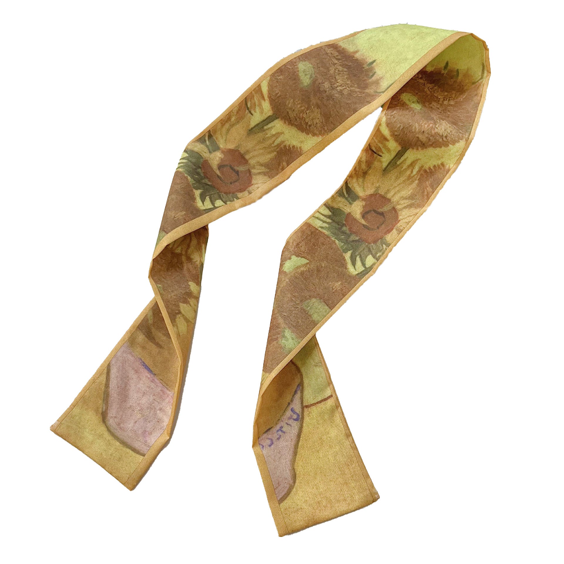 French Style Oil Painting Silk Scarf Made Of Polyester, Perfect For Summer Wear