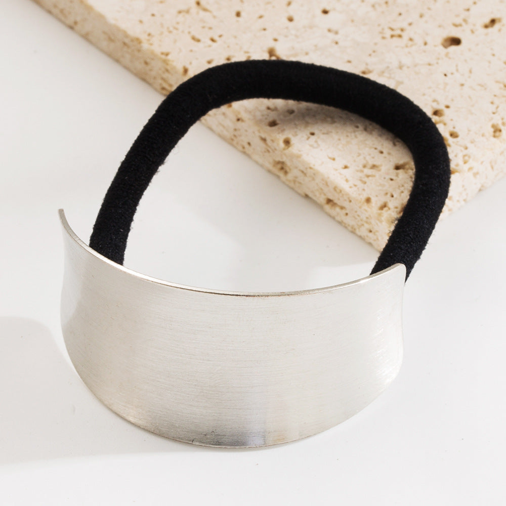 Geometric Hair Tie In Gold Alloy, Stylish Commute Hair Accessory For Summer