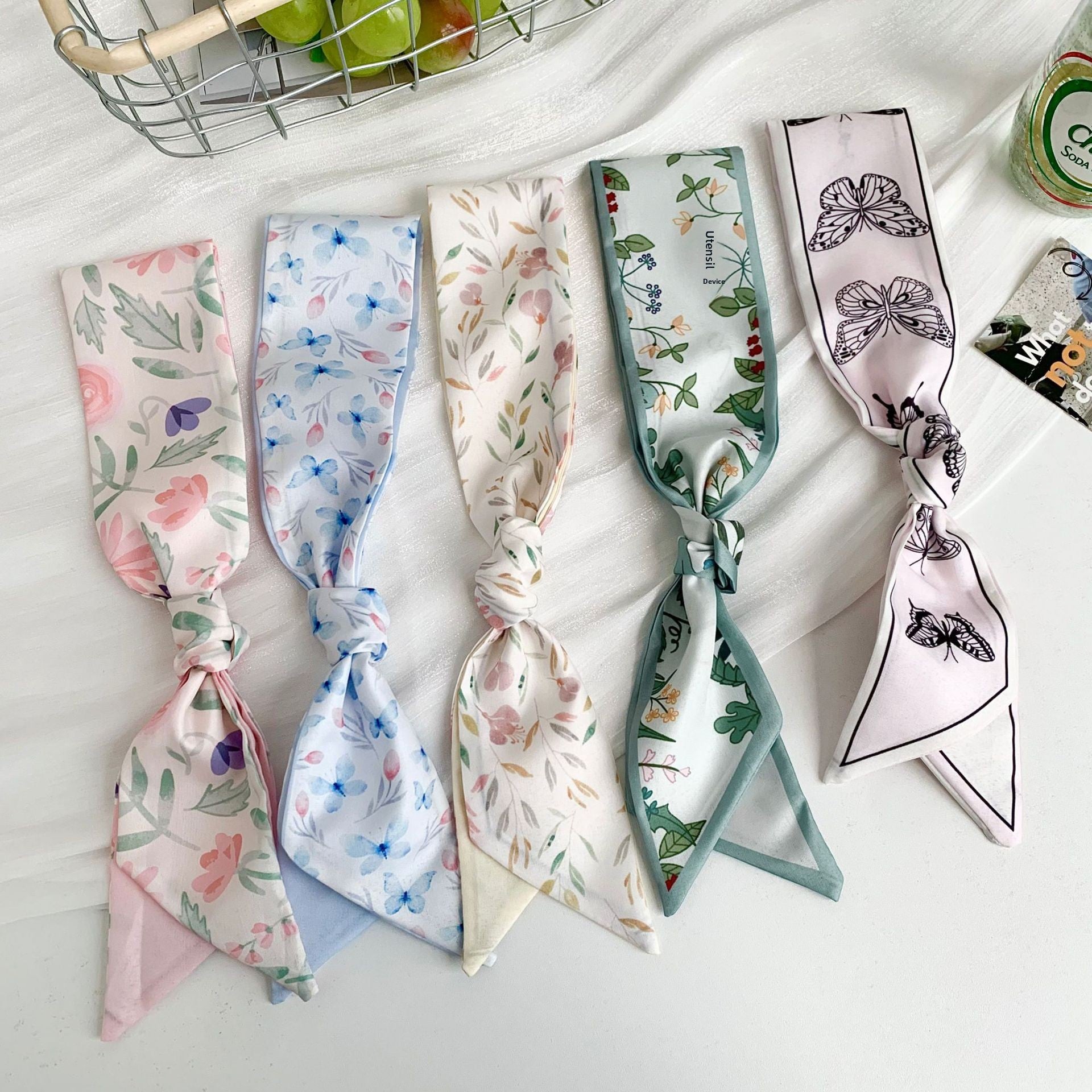 New Style Flowers Polyester Scarf, Lightweight Silk Scarf Perfect For Spring