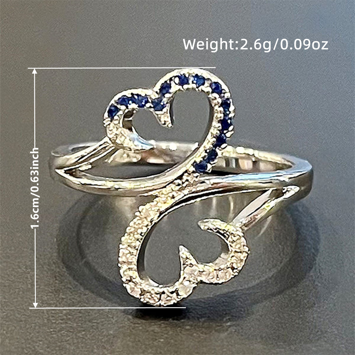 Irregular Claw Setting Rings For Women In Copper With White K Water Plating And Zircon Inlay