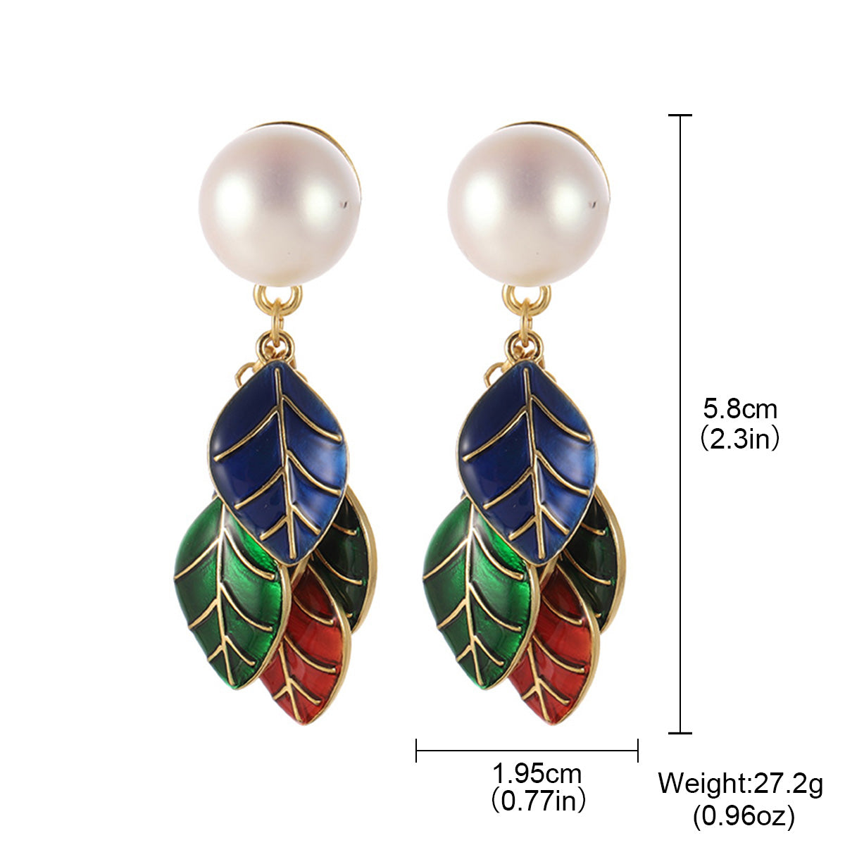 Handmade Retro Red Bow Tie Earrings For Women In Copper Alloy With Pearl Inlay