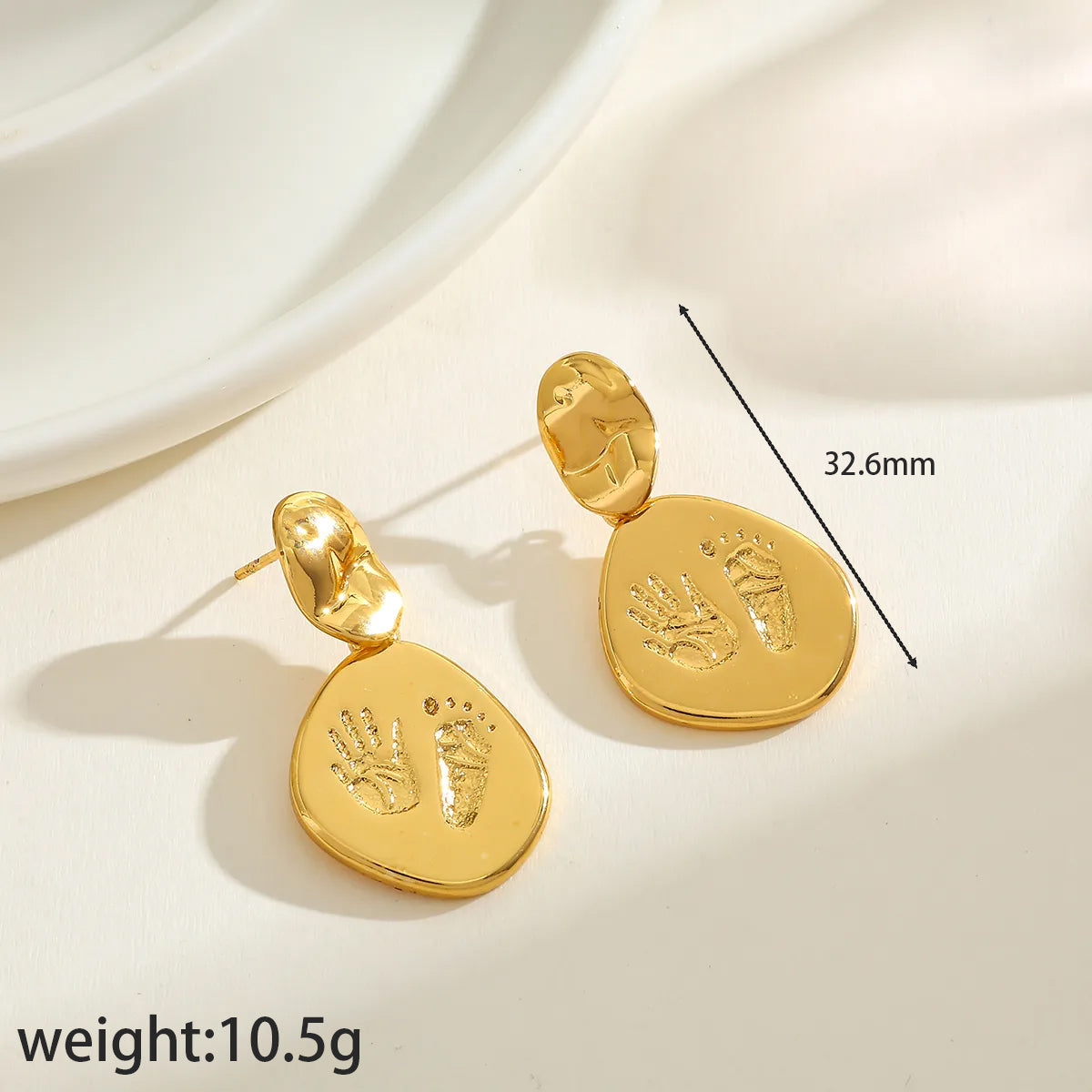Geometric Electroplated Stud Earrings For Women In 18K Real Gold Plated 304 Stainless Steel With 0.03µm PVD Coating