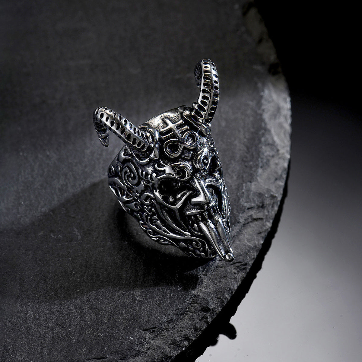 Men's Punk Animal Ring In 304 Stainless Steel Featuring Asymmetrical Design