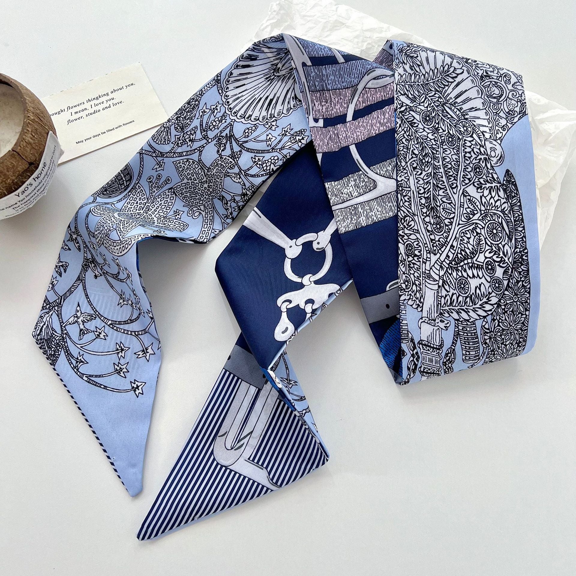 New Style Stripe Polyester Silk Scarf For Women In Dyed Black, Perfect For Spring