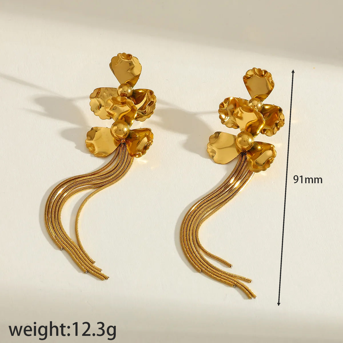 Geometric Electroplated Stud Earrings For Women In 304 Stainless Steel With 18K Real Gold PVD Coated Plating And 0.03µm Thickness