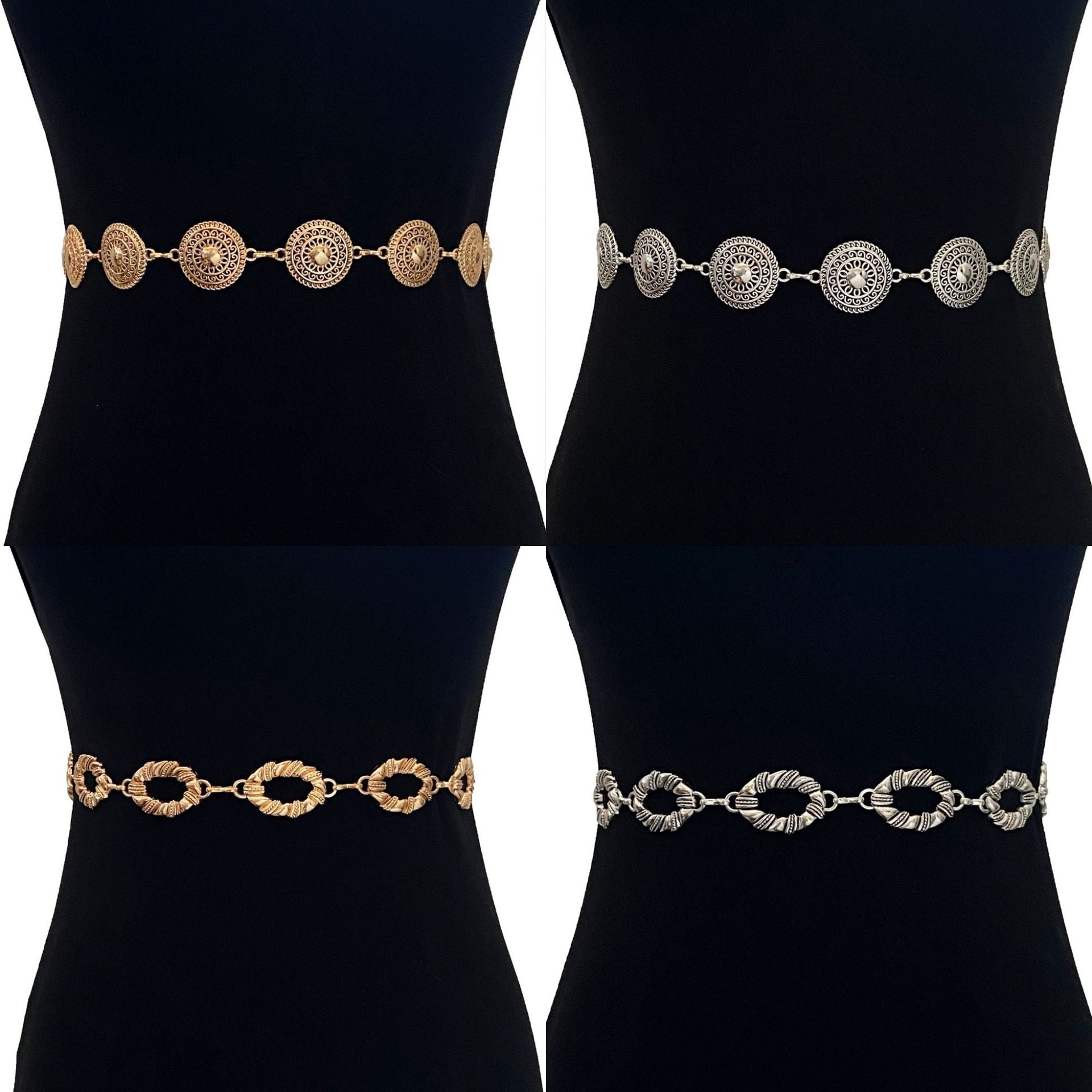 Bohemian Women’s Waist Chain With Embossed Buckle Featuring Alloy Material In Gold
