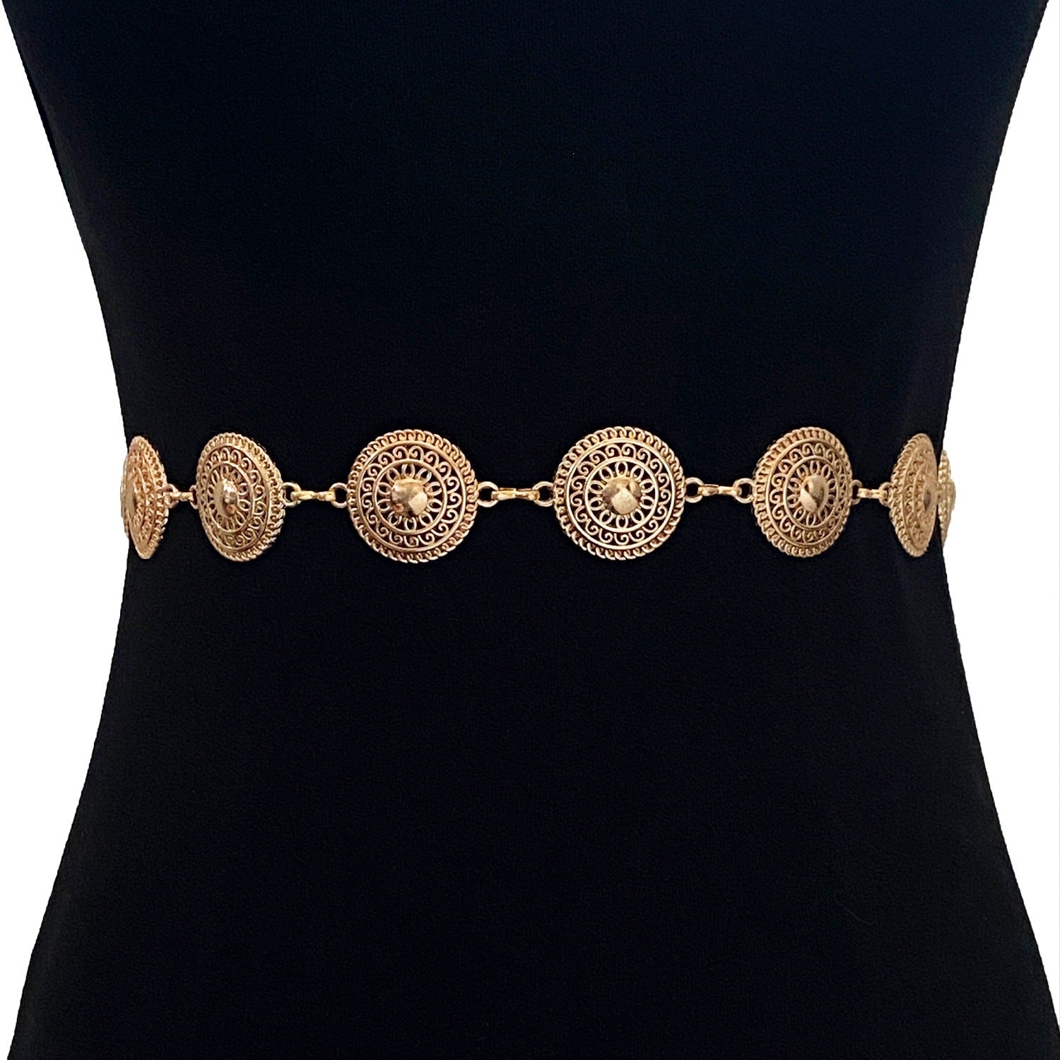 Bohemian Women’s Waist Chain With Embossed Buckle Featuring Alloy Material In Gold