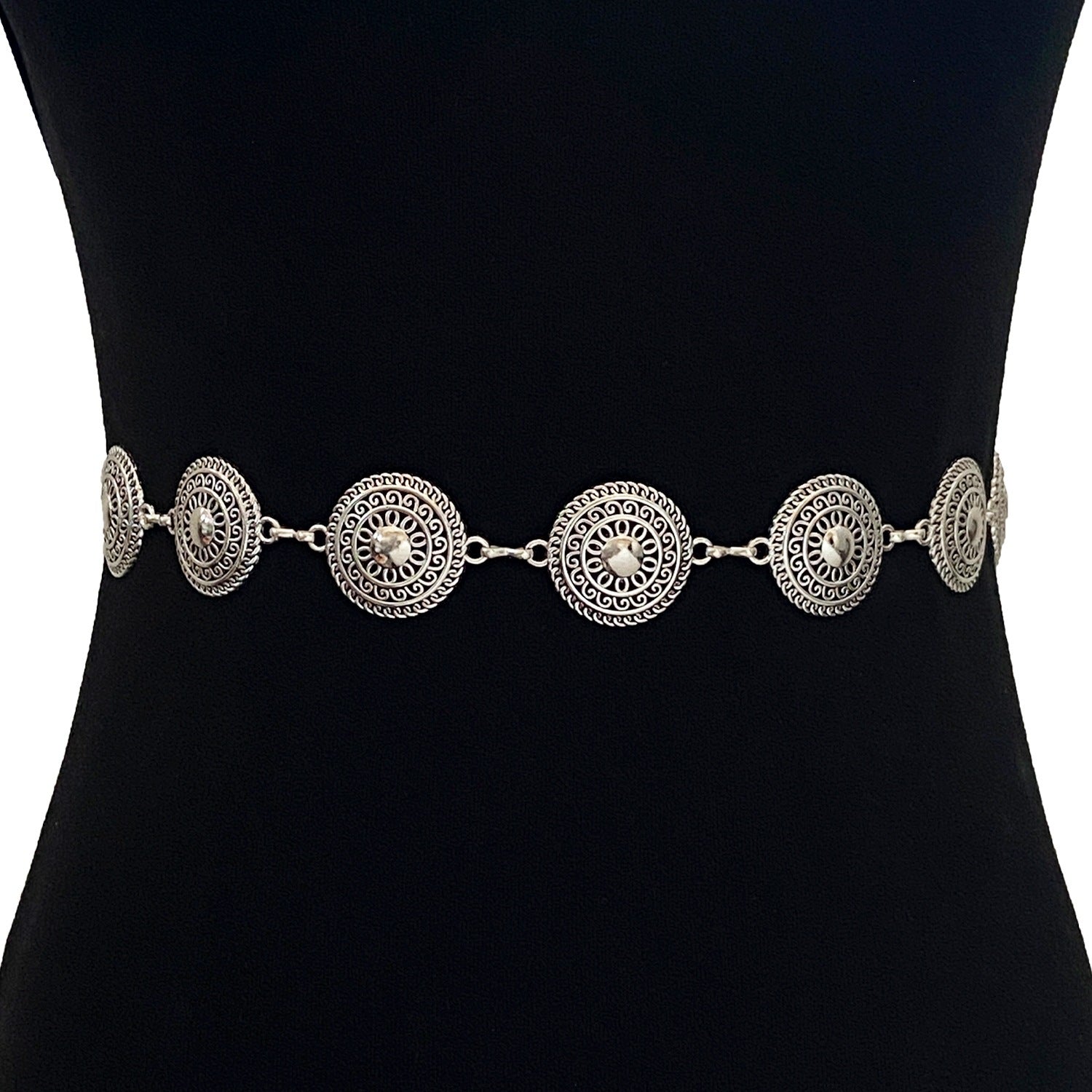 Bohemian Women’s Waist Chain With Embossed Buckle Featuring Alloy Material In Gold
