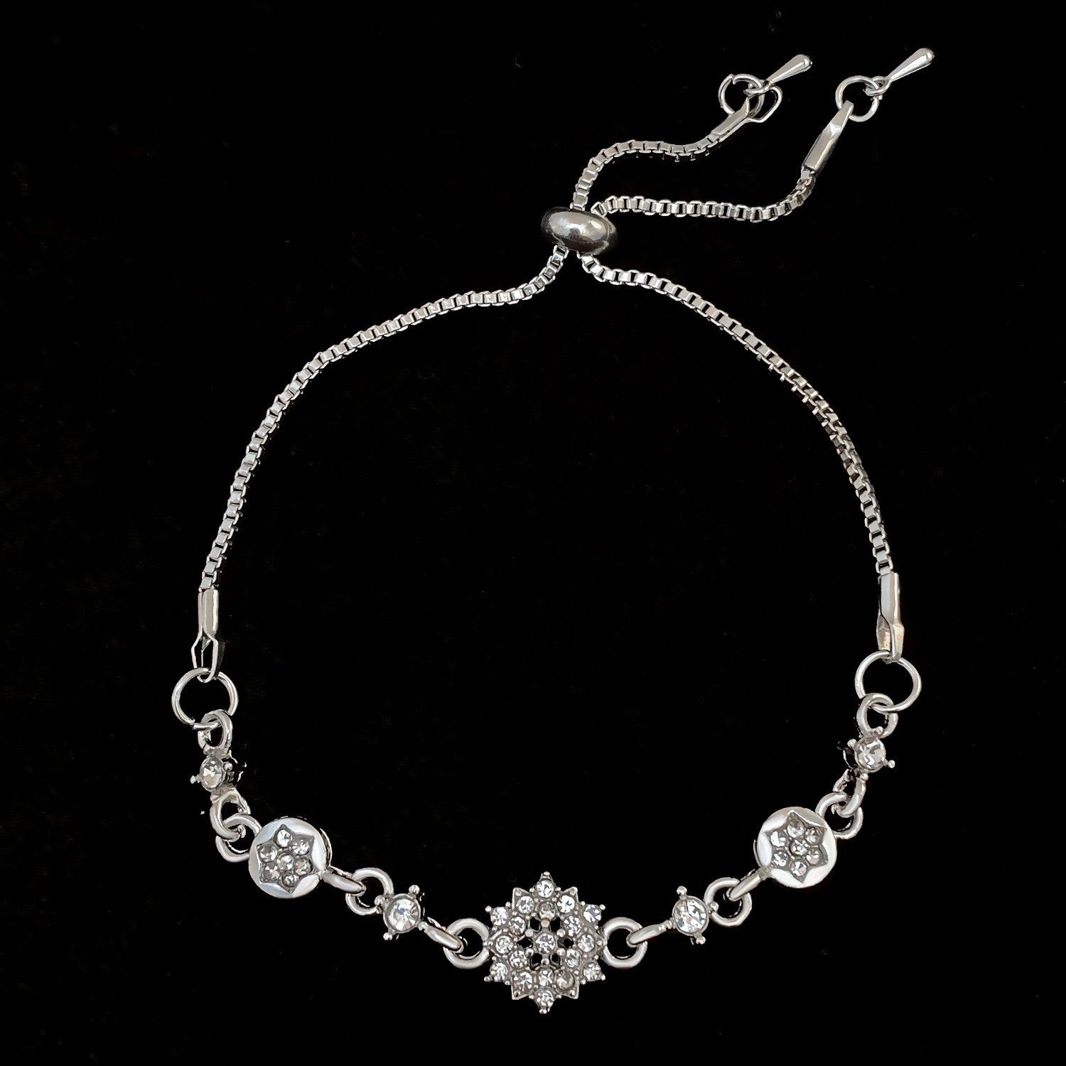 Gold Flowers Bracelet For Women In KC Golden Plated Zinc Alloy With Electroplated Finish And Zircon Inlay