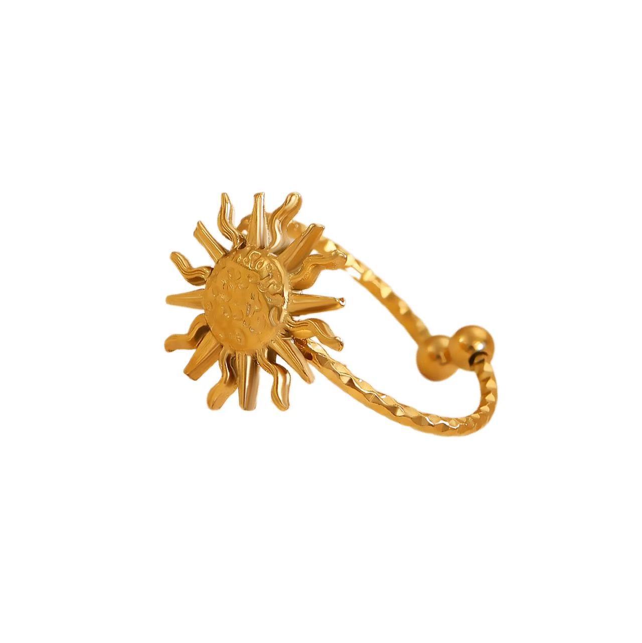 Moon Open Ring For Women In Simple Style, Electroplated Gold Plated Copper Material