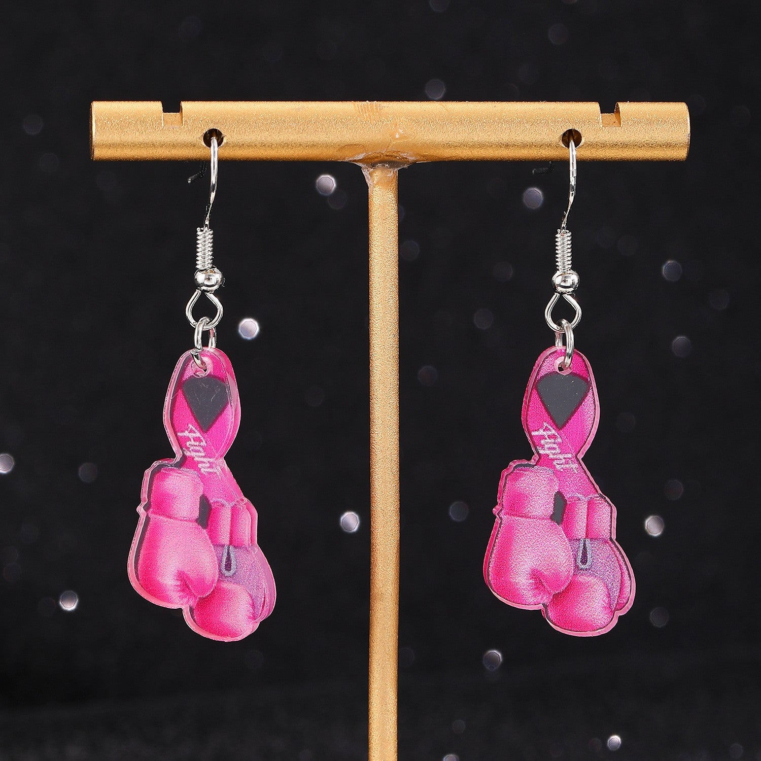 Heart Shape Enamel Earrings For Women In Zinc Alloy With KC Golden Electroplated Finish