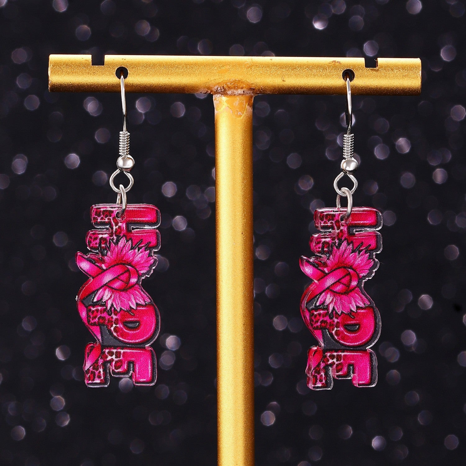 Heart Shape Enamel Earrings For Women In Zinc Alloy With KC Golden Electroplated Finish