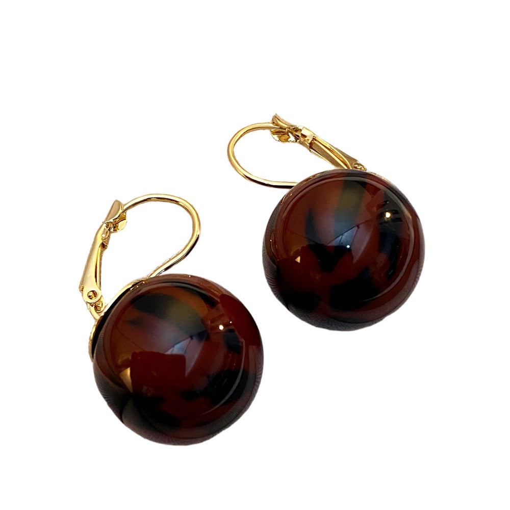 Leopard Print Stud Earrings For Women In 304 Stainless Steel With KC Golden Plated Finish, Featuring Maillard Style