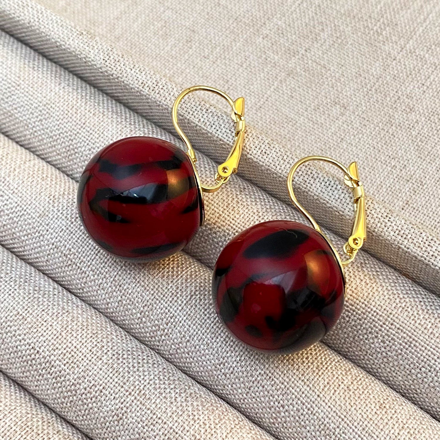Leopard Print Stud Earrings For Women In 304 Stainless Steel With KC Golden Plated Finish, Featuring Maillard Style
