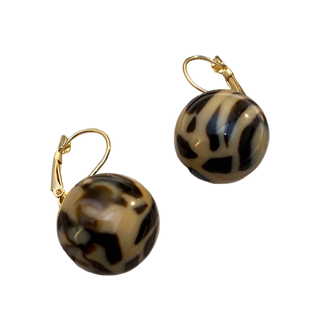 Leopard Print Stud Earrings For Women In 304 Stainless Steel With KC Golden Plated Finish, Featuring Maillard Style
