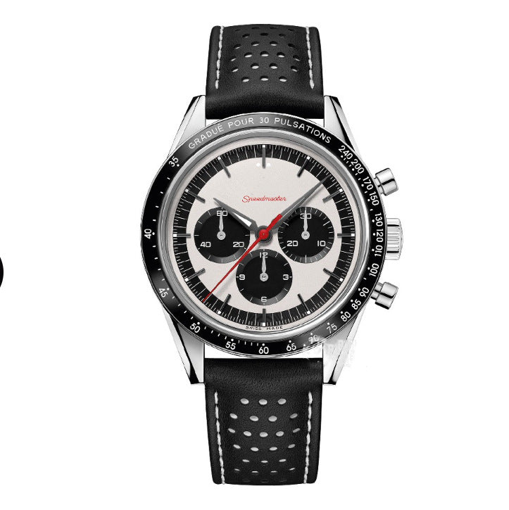 Men's Quartz Watch With Stainless Steel Strap And Horseshoe Buckle Featuring Ordinary Glass Round Dial