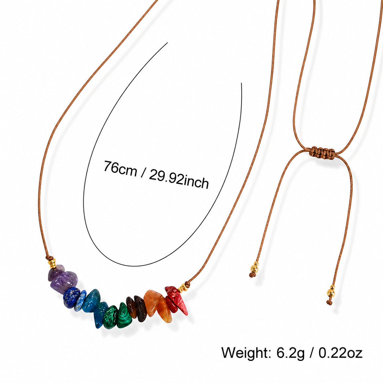 Asymmetrical Simple Style Necklace For Women With Beading Craft And Gravel Material Featuring Rope Chain