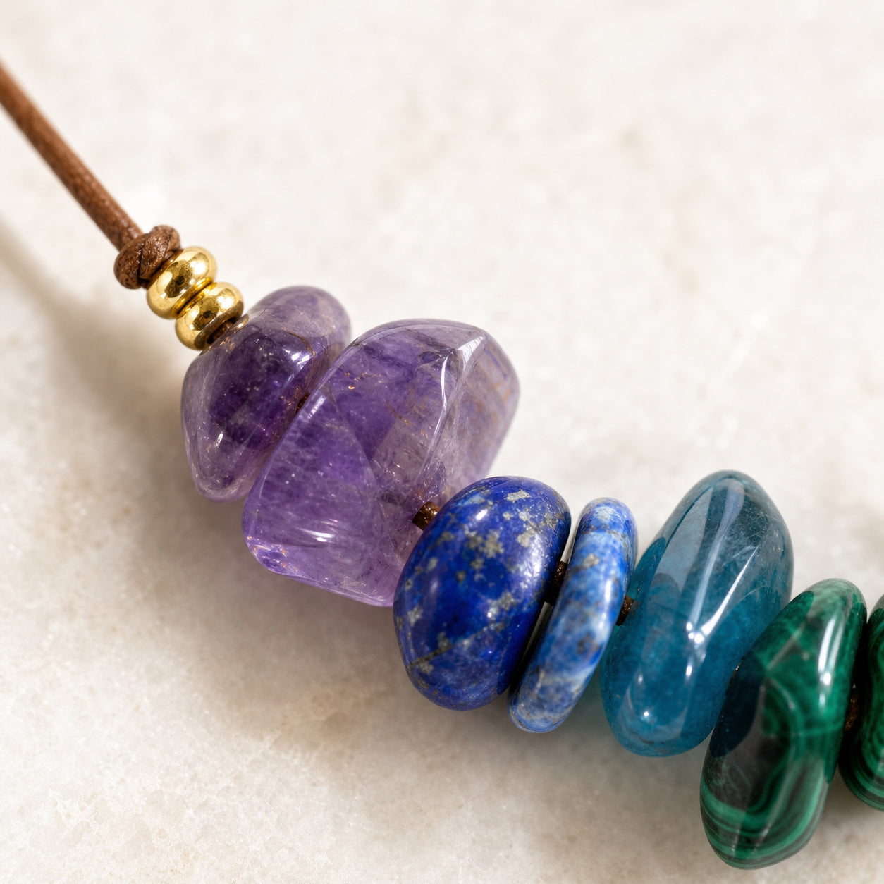 Asymmetrical Simple Style Necklace For Women With Beading Craft And Gravel Material Featuring Rope Chain