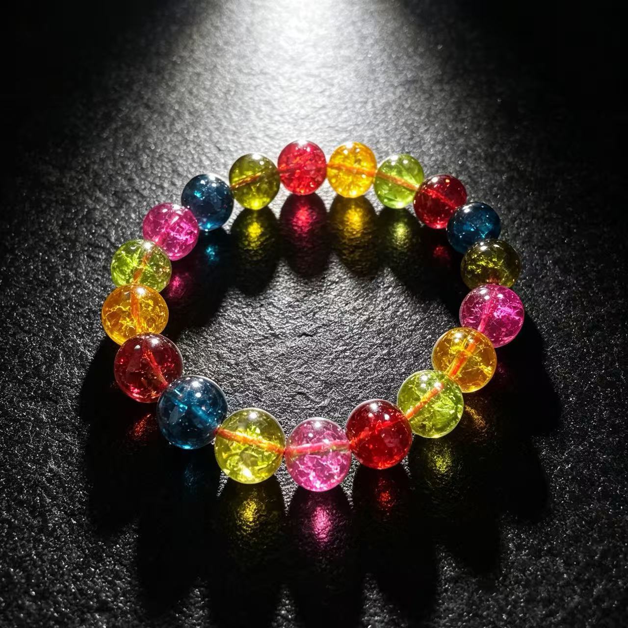 Ethnic Style Candy Glass Bracelets For Birthday, Unisex Polished Glass Inlay Accessories