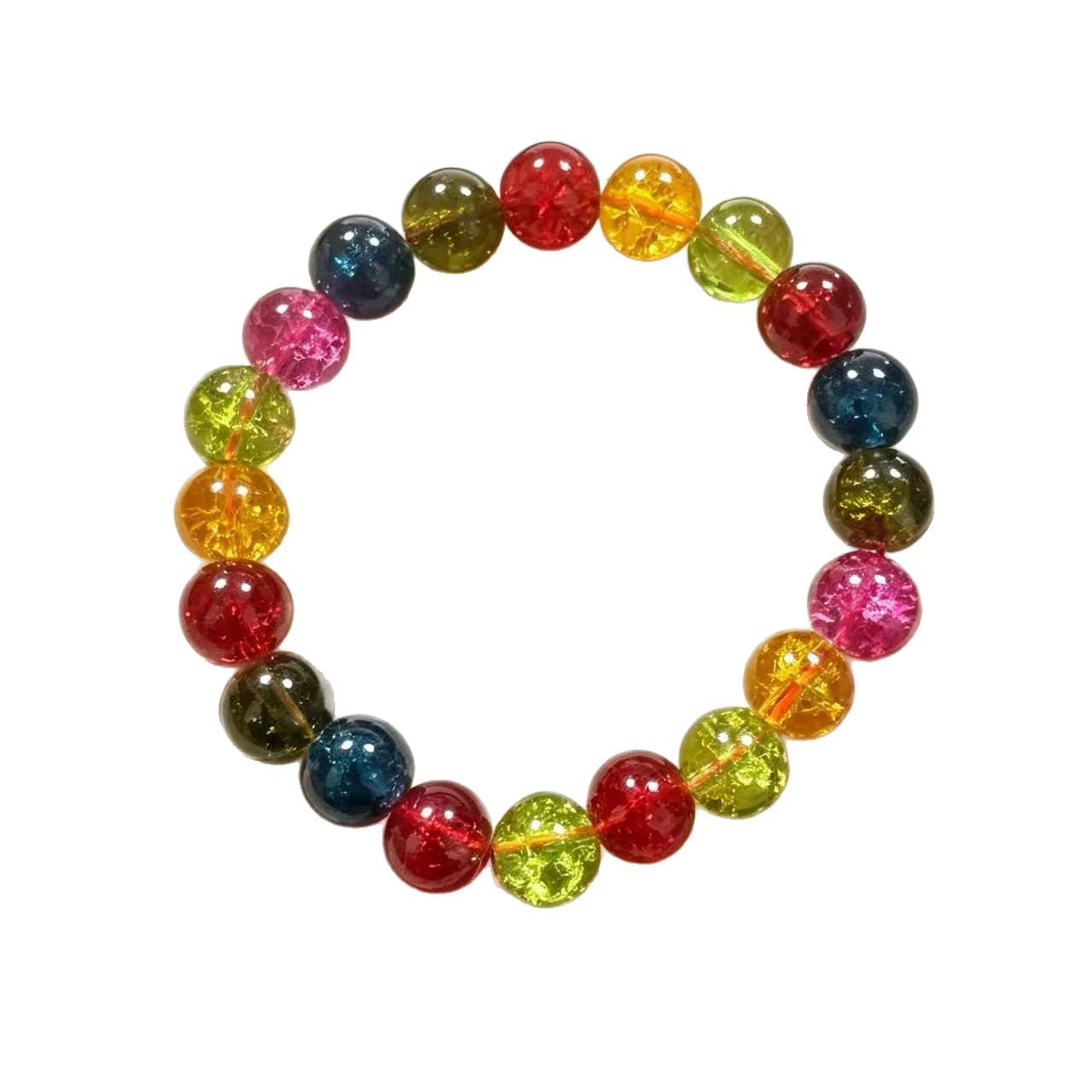 Ethnic Style Candy Glass Bracelets For Birthday, Unisex Polished Glass Inlay Accessories