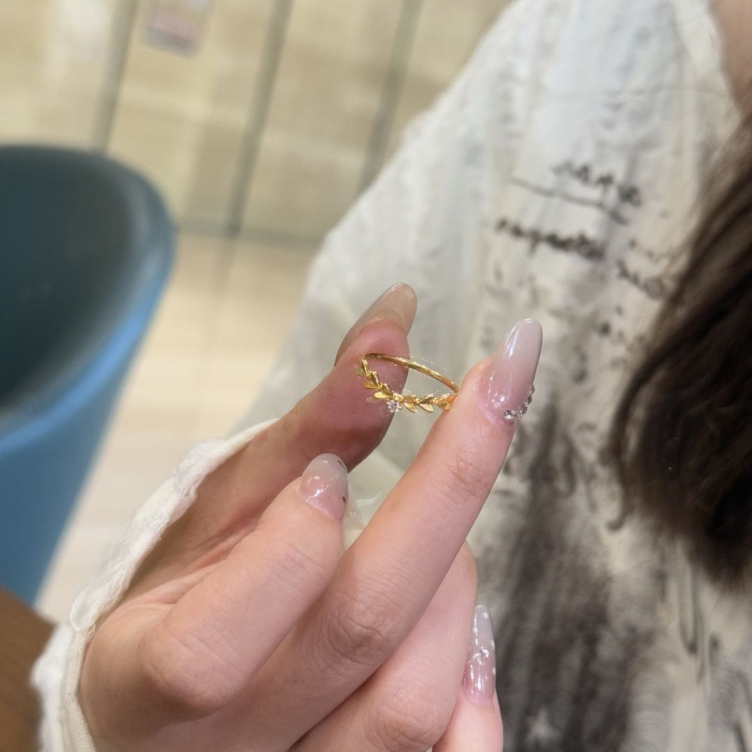 Heart Shape Copper Ring For Women With Electroplated Gold Plating And Zircon Inlay In Simple Style