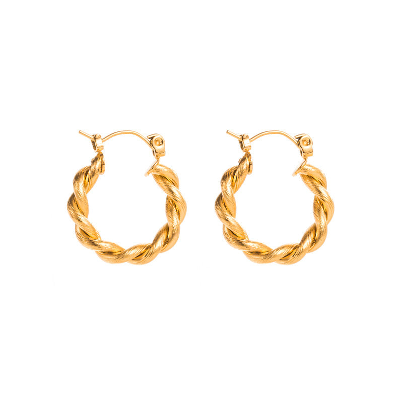 Devil's Eye Earrings For Women With Titanium Steel Ear Pins And Electroplated Gold Plating Process