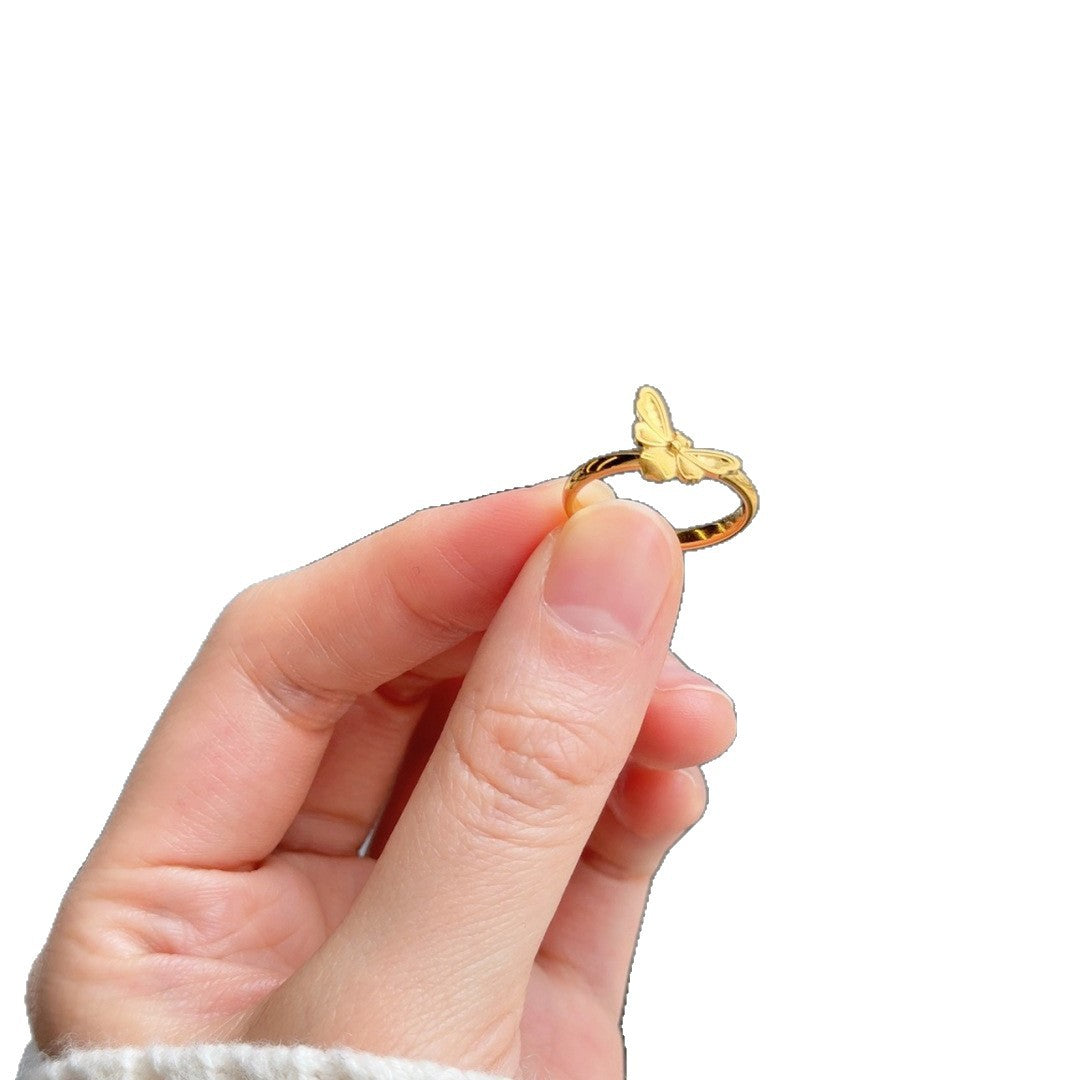 Cute Bee Open Ring For Women In Electroplated Copper, Perfect For Spring Wear