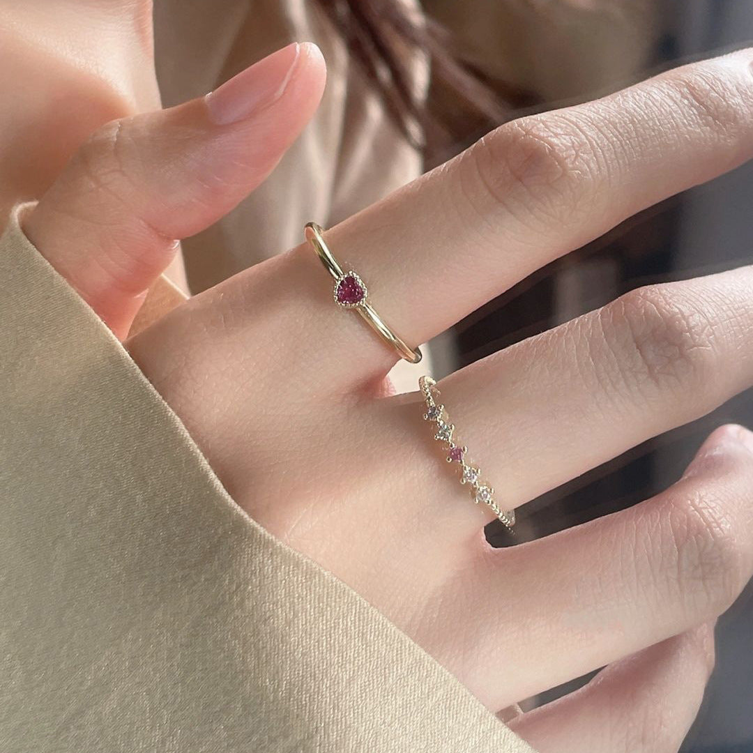 Elegant Heart Shape Ring For Women In Gold Electroplated Copper