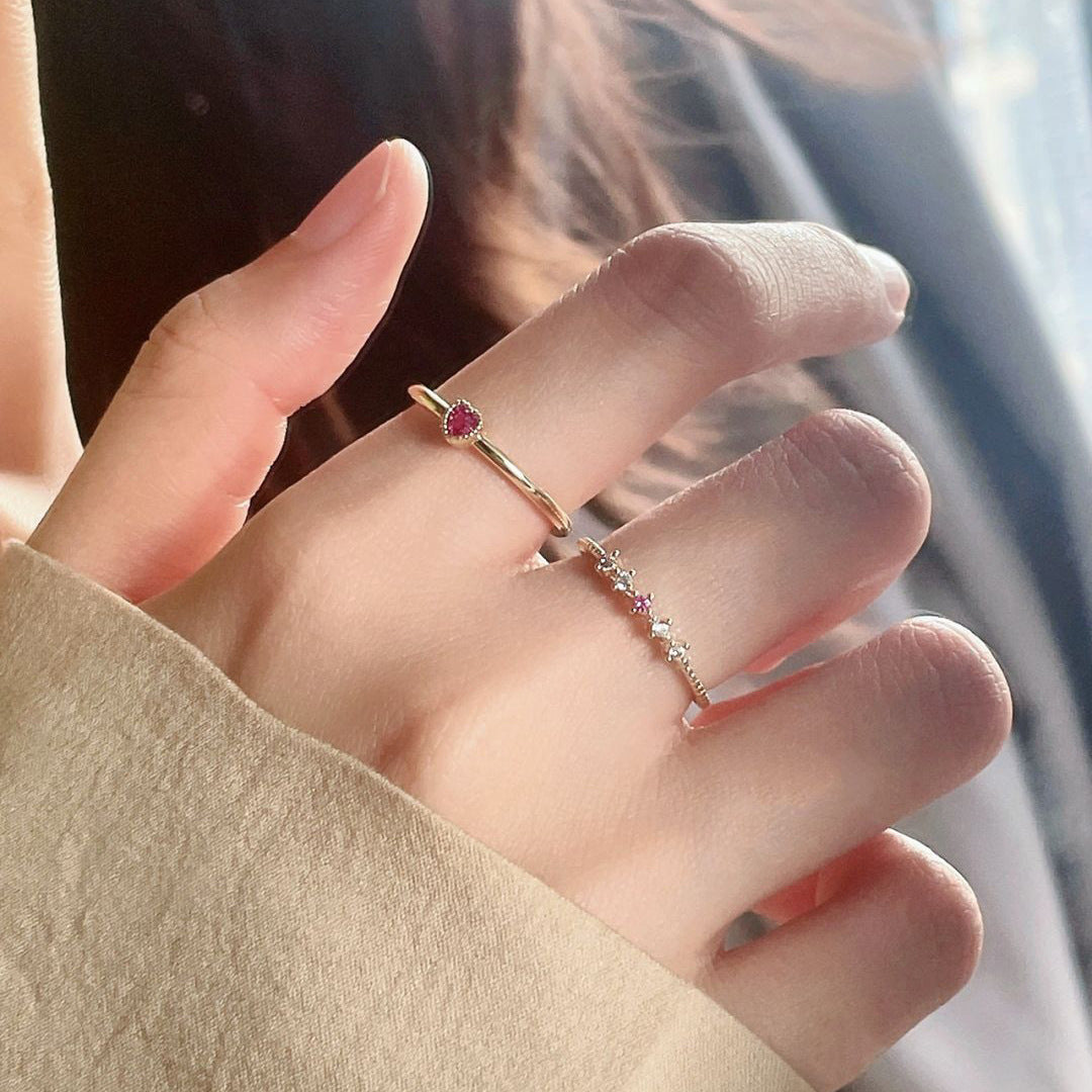 Elegant Heart Shape Ring For Women In Gold Electroplated Copper