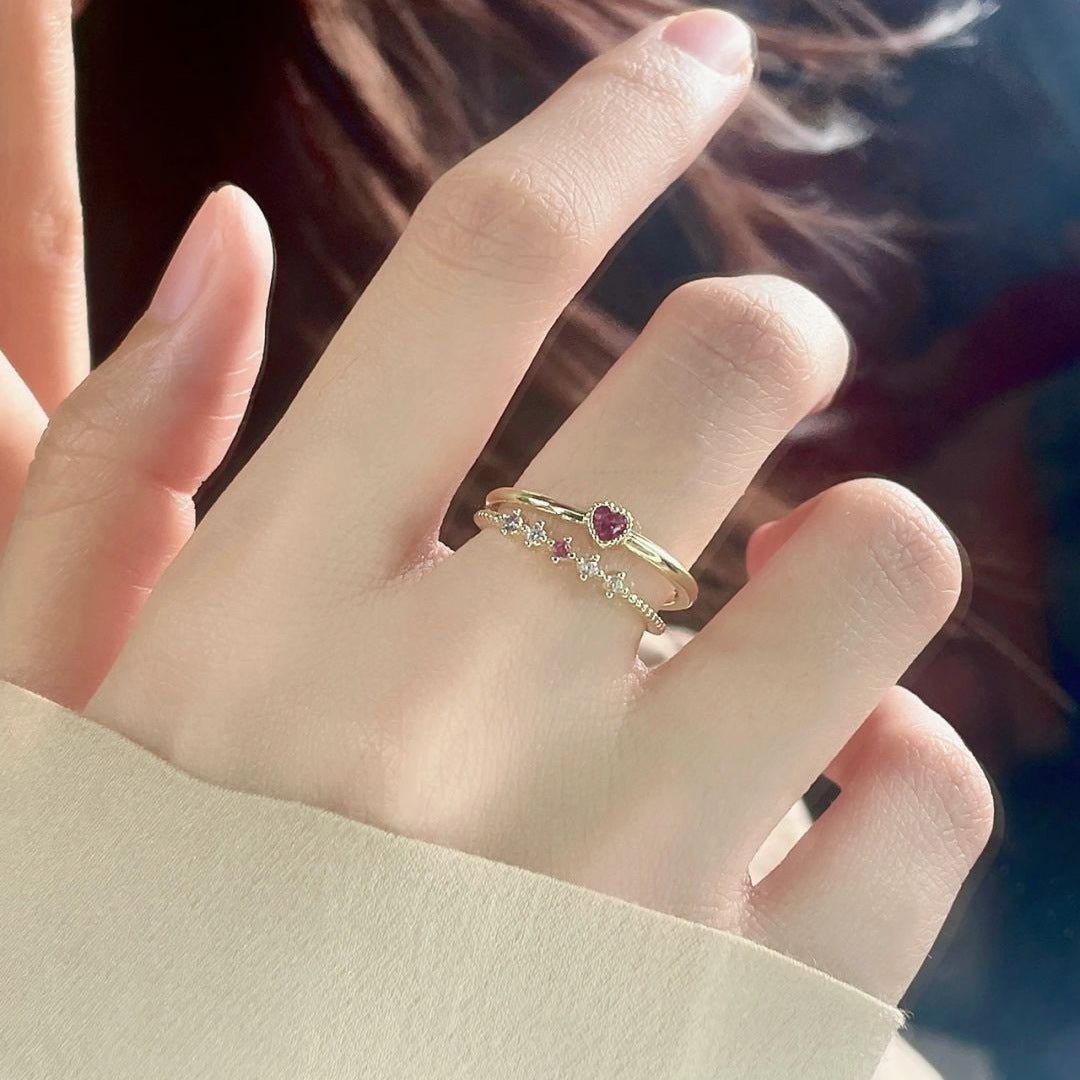 Elegant Heart Shape Ring For Women In Gold Electroplated Copper