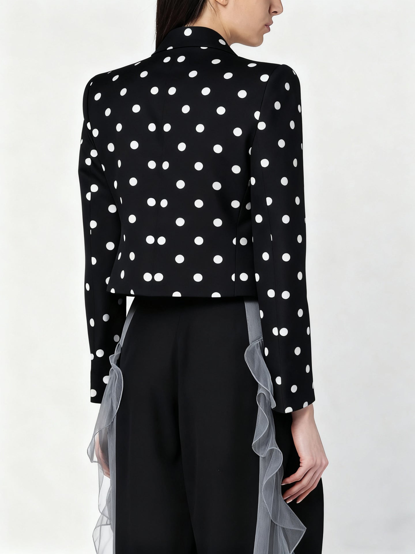 Elegant Long Sleeve Polyester Blazer With Bow Tie For Formal Occasions