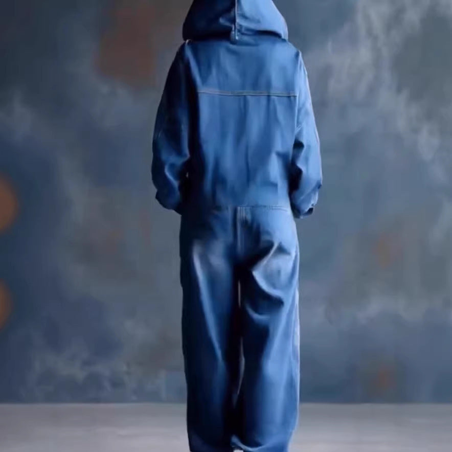 Casual Full Length Jumpsuit For Women In Polyester Fabric Featuring Printing Design