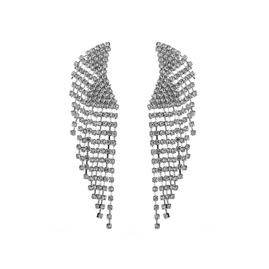 Gold Tassel Earrings For Women Featuring Alloy Craft With Rhinestone Inlay