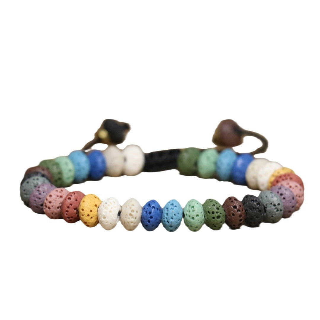 Bohemian Rainbow Crystal Beaded Knot Bracelet For Unisex Style