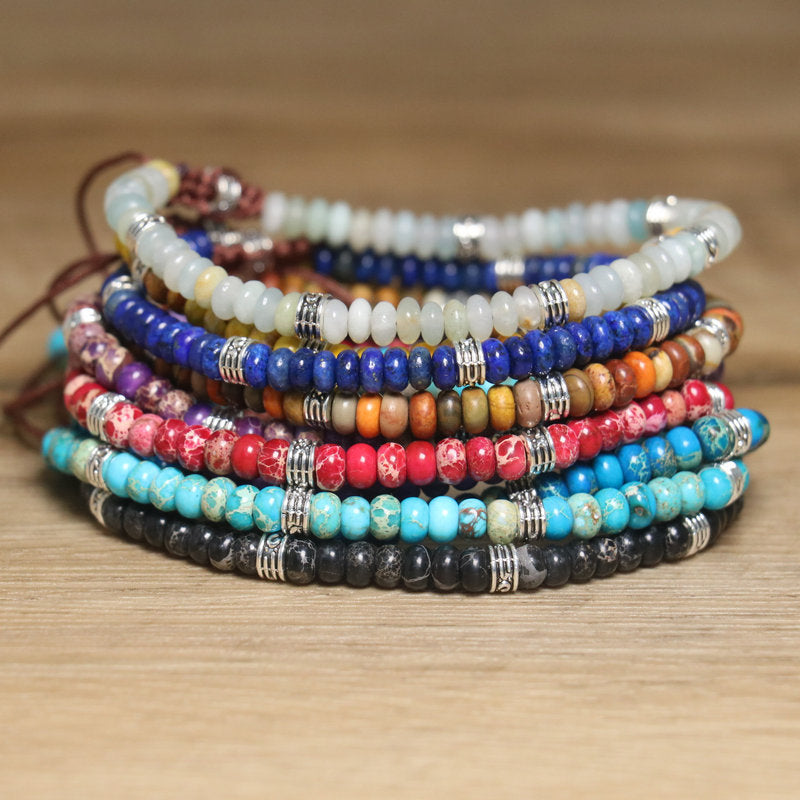 Ethnic Style Ufo Beading Bracelet For Unisex Featuring Natural Stone Inlay