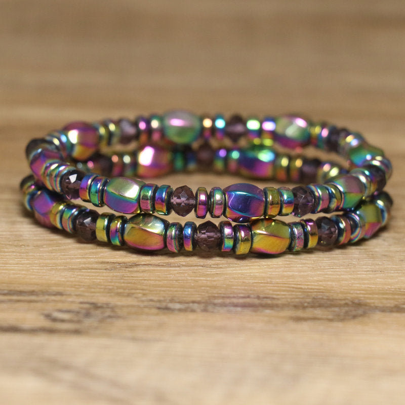 Ethnic Style Unisex Knot Bracelet Featuring Natural Stone Beading In Colour