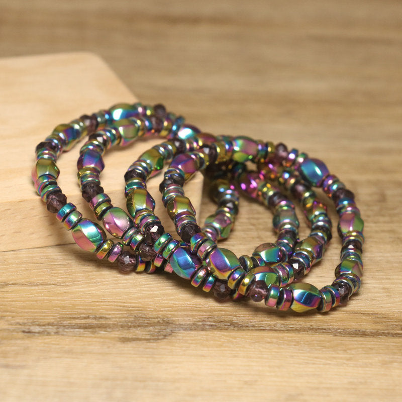 Ethnic Style Unisex Knot Bracelet Featuring Natural Stone Beading In Colour
