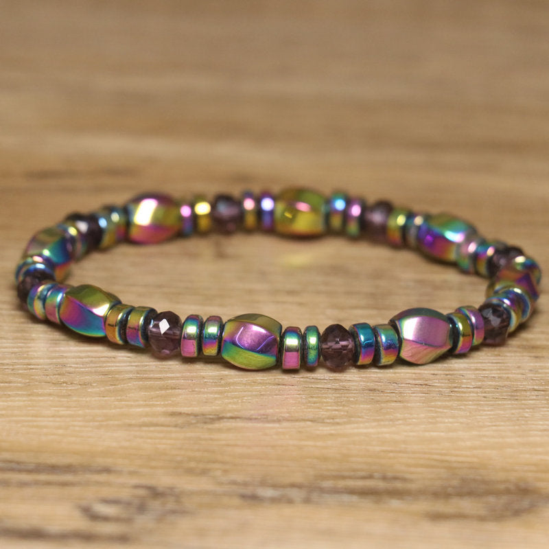 Ethnic Style Unisex Knot Bracelet Featuring Natural Stone Beading In Colour
