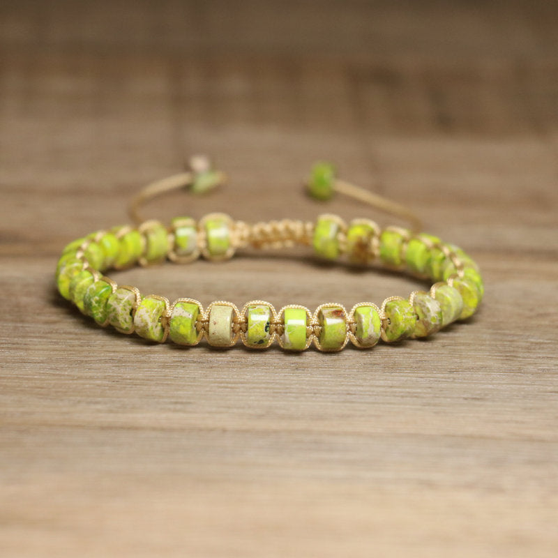 Handmade Agate Circle Bracelet In Bohemian Style For Women, Multicolor Bangle