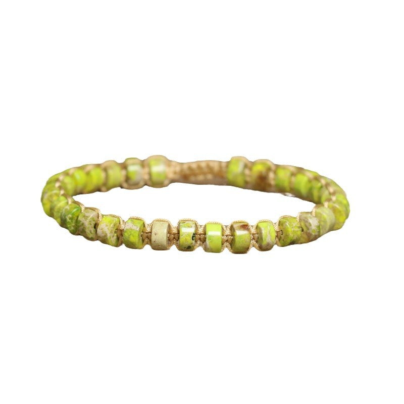 Handmade Agate Circle Bracelet In Bohemian Style For Women, Multicolor Bangle