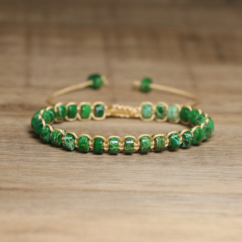 Handmade Agate Circle Bracelet In Bohemian Style For Women, Multicolor Bangle