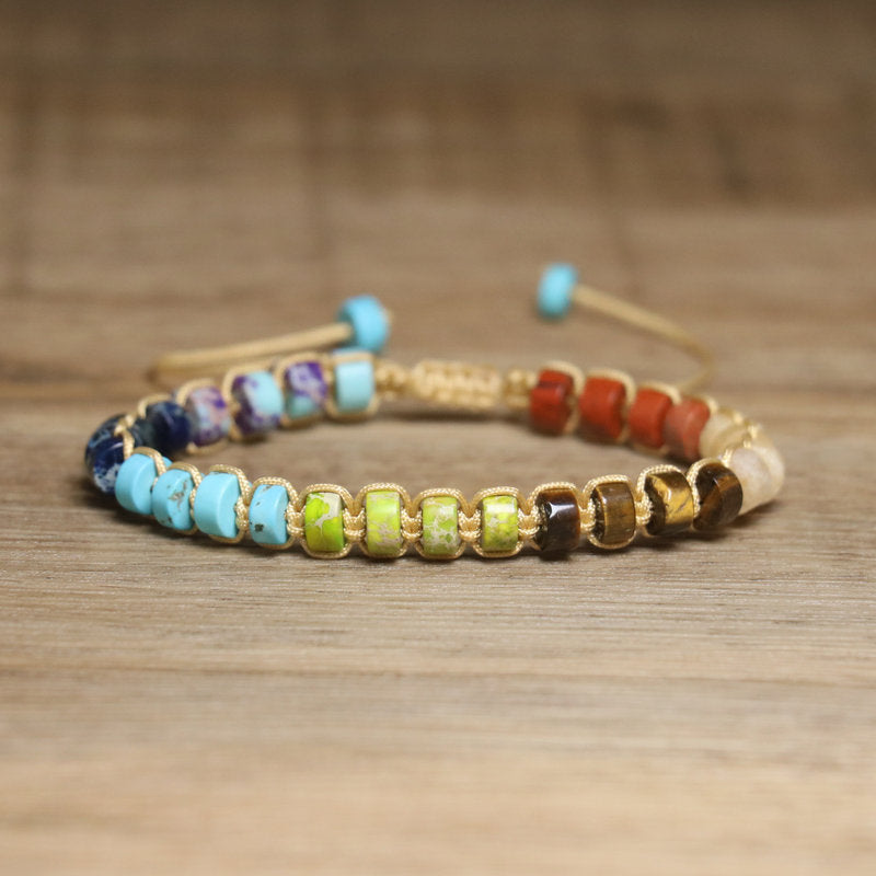 Handmade Agate Circle Bracelet In Bohemian Style For Women, Multicolor Bangle