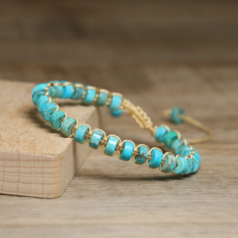 Handmade Agate Circle Bracelet In Bohemian Style For Women, Multicolor Bangle