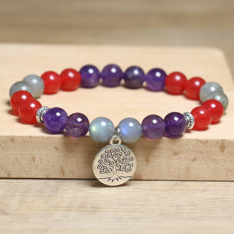 Handmade Lotus Natural Stone Bracelet Bangle For Unisex, Perfect For Yoga