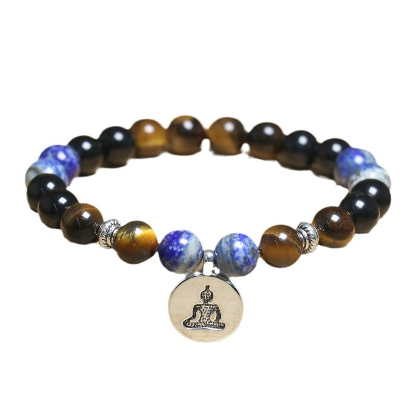 Handmade Lotus Natural Stone Bracelet Bangle For Unisex, Perfect For Yoga