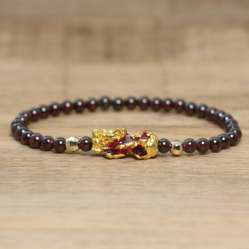 Brave Troops Handmade Natural Stone Bracelets Bangle In Wine Red, Perfect For New Year