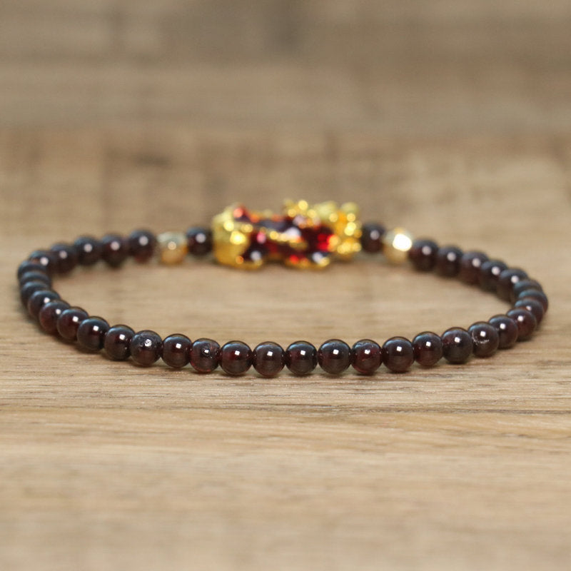 Brave Troops Handmade Natural Stone Bracelets Bangle In Wine Red, Perfect For New Year