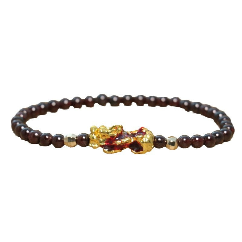 Brave Troops Handmade Natural Stone Bracelets Bangle In Wine Red, Perfect For New Year